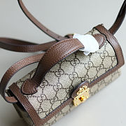 Gucci Ophidia mini top handle bag in beige and ebony Supreme Size 18.5x11x5cm - 2