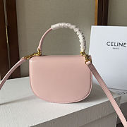 Celine Shiny Calfskin Triomphe Mini Besace Clea Light Pink Size 15.5x11.5x5CM - 5