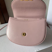 Celine Shiny Calfskin Triomphe Mini Besace Clea Light Pink Size 15.5x11.5x5CM - 4