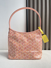 Goyard Goyardine Powder Pink Boheme Hobo Bag Palladium Hardware Size 26×11×22cm - 4