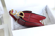 Dior Saddle Bag with Strap Cherry Red Grained Calfskin M0455CBAA_M323 - 6