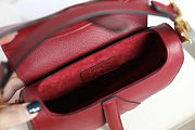 Dior Saddle Bag with Strap Cherry Red Grained Calfskin M0455CBAA_M323 - 5