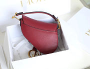 Dior Saddle Bag with Strap Cherry Red Grained Calfskin M0455CBAA_M323 - 3