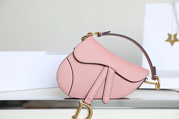 Christian Dior Mini Grained Calfskin Saddle Bag satchel Size 21 x 18 x 5 cm
