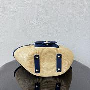Chanel Small Coco Beach Shopping Tote Bag Bag Beige Raffia and Dark Blue Denim Light Gold Hardware - 4