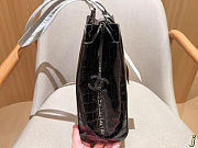 Chanel Small Cerf Shopping Bag Black Croc Embossed Calfskin Size 42×30×13cm - 4