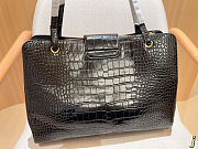 Chanel Small Cerf Shopping Bag Black Croc Embossed Calfskin Size 42×30×13cm - 2