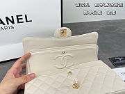 Chanel Beige Quilted Caviar Medium Classic Double Flap Bag Size 25x16cm - 6