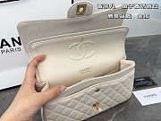 Chanel Beige Quilted Caviar Medium Classic Double Flap Bag Size 25x16cm - 4