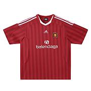 Balenciaga X Adidas Oversized Soccer Jersey in Red - 1