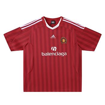 Balenciaga X Adidas Oversized Soccer Jersey in Red