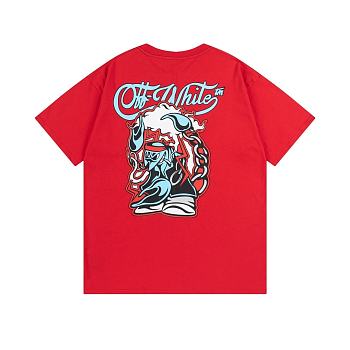 Off-White Red T-shirt with a free cut Scorpio