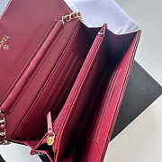 Chanel Red Quilted Patent Leather CC Brilliant Wallet Size 18x10.5x3.5cm - 2