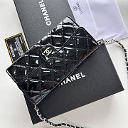 Chanel Black Quilted Patent Leather CC Brilliant Wallet Size 18x10.5x3.5cm - 5