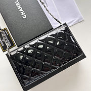 Chanel Black Quilted Patent Leather CC Brilliant Wallet Size 18x10.5x3.5cm - 4