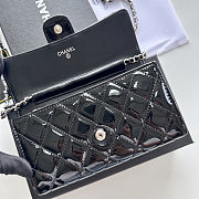 Chanel Black Quilted Patent Leather CC Brilliant Wallet Size 18x10.5x3.5cm - 3