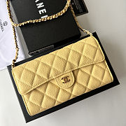 Chanel Caviar Quilted Medium Flap Wallet Light Yellow Size 18x10.5x3.5cm - 1