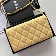 Chanel Caviar Quilted Medium Flap Wallet Light Yellow Size 18x10.5x3.5cm - 5