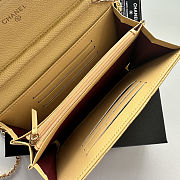 Chanel Caviar Quilted Medium Flap Wallet Light Yellow Size 18x10.5x3.5cm - 3