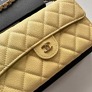 Chanel Caviar Quilted Medium Flap Wallet Light Yellow Size 18x10.5x3.5cm - 2
