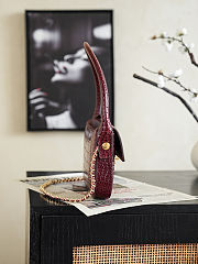Chanel Crocodile Embossed Calfskin & Gold-Tone Metal Burgundy - 5