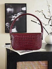 Chanel Crocodile Embossed Calfskin & Gold-Tone Metal Burgundy - 2
