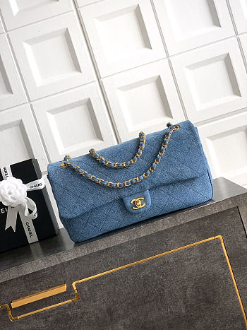 Chanel Denim Souplissimo Maxi Flap Blue Size 19.5x32x10cm