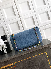 Chanel Denim Souplissimo Maxi Flap Blue Size 19.5x32x10cm - 4