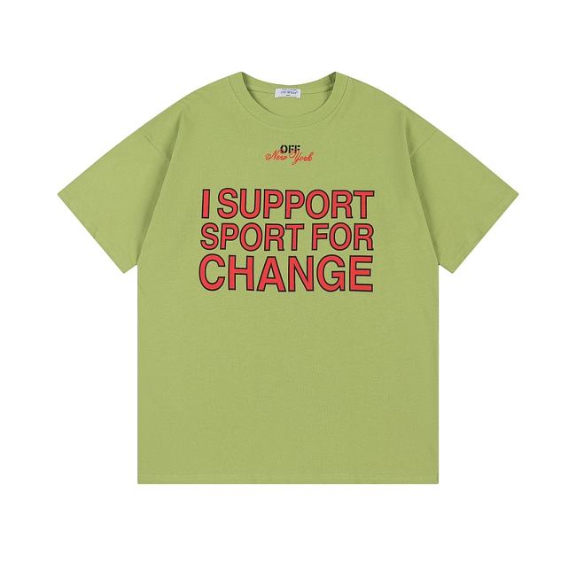 Off-White X Ac Milan Nyc Slogan T-Shirt - Green - 1