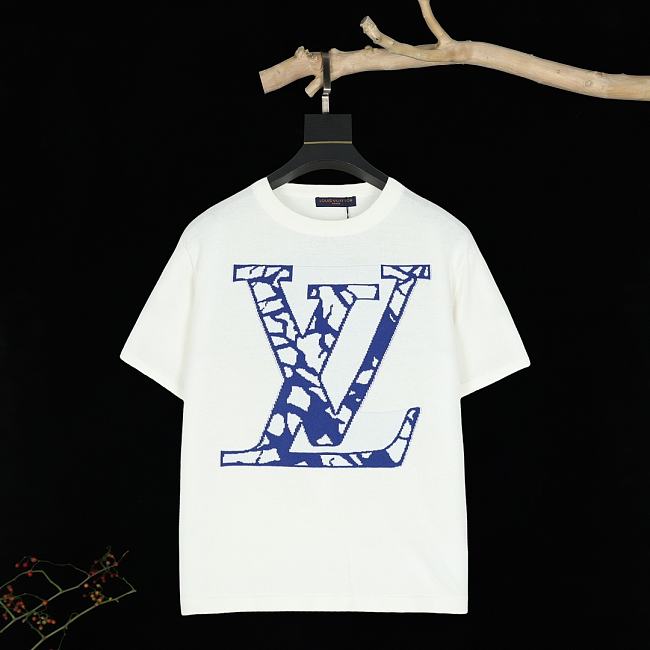 Louis Vuitton LV Ice Milk White Crewneck T Shirt  - 1