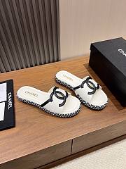 CHANEL CC Leather Slide Sandals  - 1
