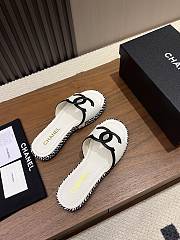 CHANEL CC Leather Slide Sandals  - 6