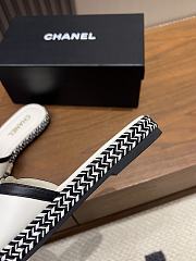 CHANEL CC Leather Slide Sandals  - 4