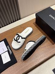 CHANEL CC Leather Slide Sandals  - 5