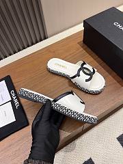 CHANEL CC Leather Slide Sandals  - 2