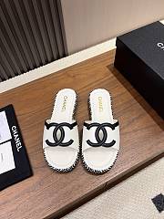 CHANEL CC Leather Slide Sandals  - 3