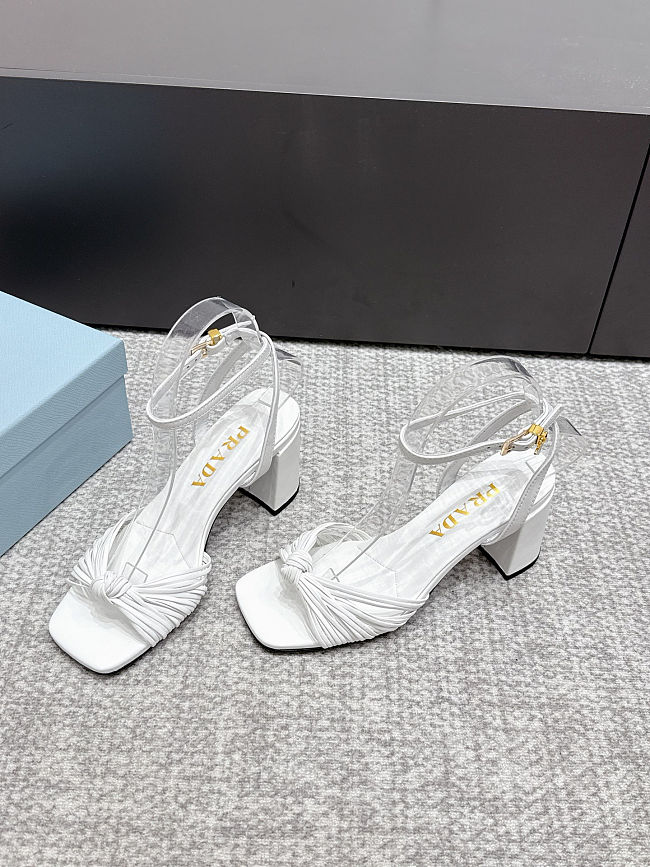 Prada leather knotted strap sandals - 1