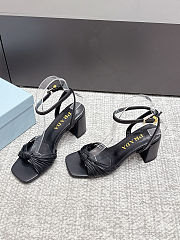 Prada Leather Heeled Sandals Black - 1