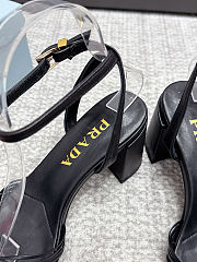 Prada Leather Heeled Sandals Black - 4