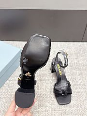 Prada Leather Heeled Sandals Black - 3