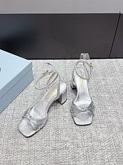 Prada Heel Sandals Silver  - 6