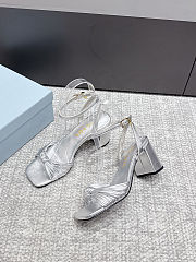 Prada Heel Sandals Silver  - 3