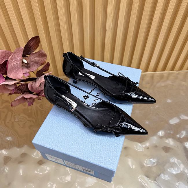 Prada bow-detail pointed-toe Pumps Black - 1