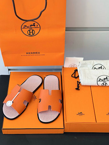 Hermès Oran Sandals Orange H Canvas