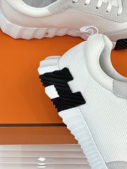 Hermes Technical Mesh Suede Goatskin Bouncing Sneakers 37 White  - 5