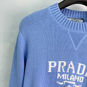 Prada Blue Faded Logo Print Sweatshirt - 5