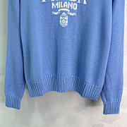 Prada Blue Faded Logo Print Sweatshirt - 4