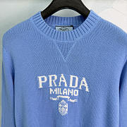 Prada Blue Faded Logo Print Sweatshirt - 3