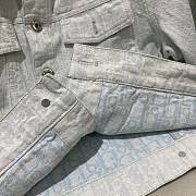 Dior Cropped Jacket Light Blue Dior Oblique Washed Cotton Denim - 6