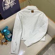 Dior Cropped Jacket Light Blue Dior Oblique Washed Cotton Denim - 5